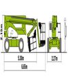 Габариты в состоянии передвижения коленчатого подъемника Niftylift HR21 Hybrid AWD