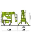 Габариты в сложенном состоянии коленчатого подъемника NiftyLift SD210