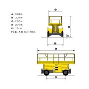 Дизельный ножничный подъемник Haulotte H 12 SXL габариты